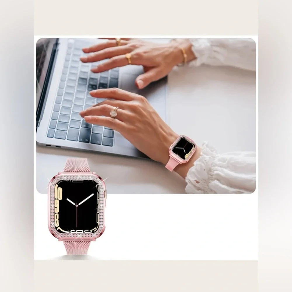 Rhinestone Case With Magnetic Watchband For Apple Watch - Picture 3 of 6